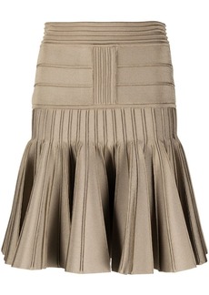 Balmain pleated knit miniskirt