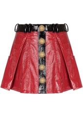 Balmain pleated patent leather miniskirt