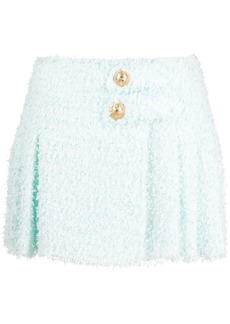 Balmain pleated tweed mini skirt