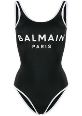 Balmain printed logo swimsuit
