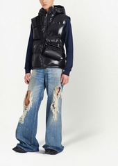 Balmain puffer hooded sleeveless jacket