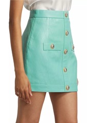 Balmain Quilted Leather Miniskirt