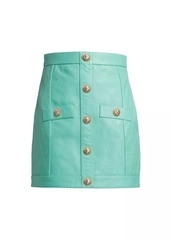 Balmain Quilted Leather Miniskirt