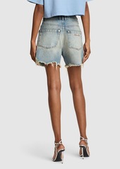 Balmain Raw Cut Denim Shorts