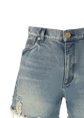 Balmain Raw Cut Denim Shorts