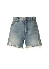 Balmain Raw Cut Denim Shorts