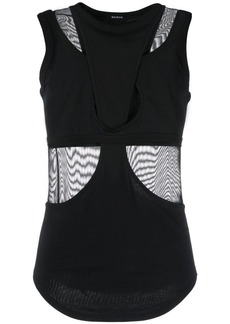 Balmain rear logo-plaque tank top