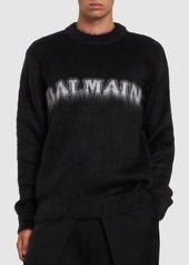 Balmain Retro Logo Mohair Blend Sweater