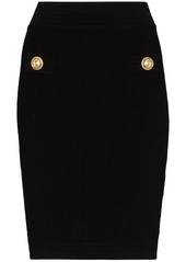 Balmain rib knit fitted skirt