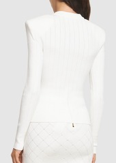 Balmain Rib Knit Viscose Sweater