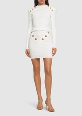 Balmain Rib Knit Viscose Sweater