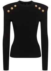 Balmain Rib Knit Viscose Sweater