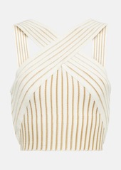Balmain Ribbed-knit crop top