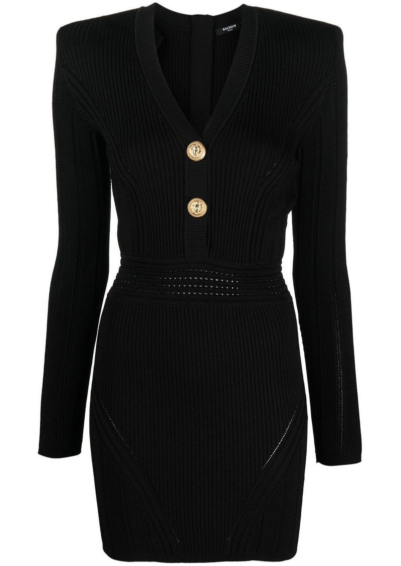 Balmain ribbed-knit mini dress