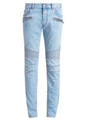 Balmain Ribbed Slim-Fit Moto Jeans