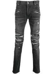 Balmain ripped-detailing slim-fit jeans
