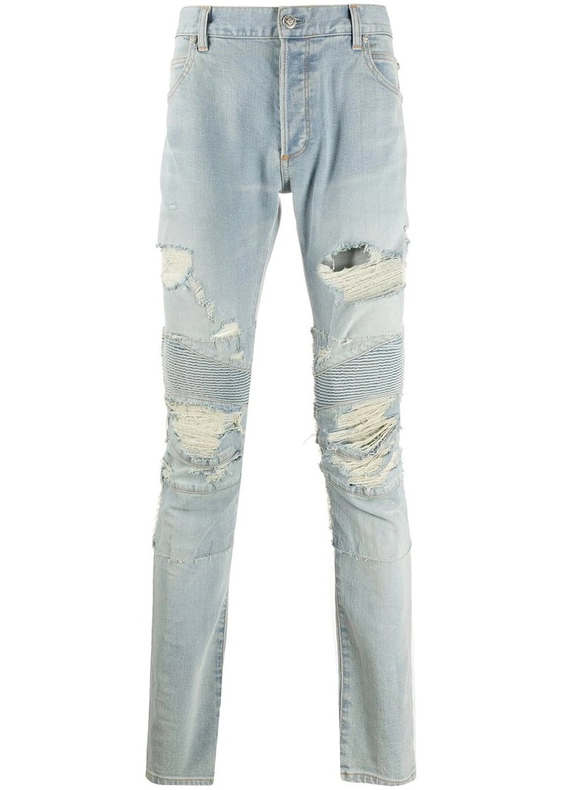 balmain ripped jeans