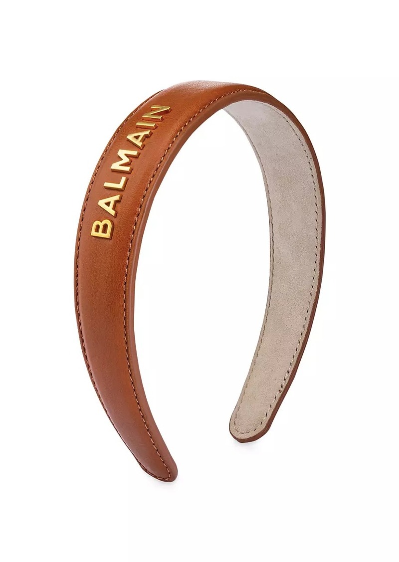 Balmain Riviera Logo Leather Headband