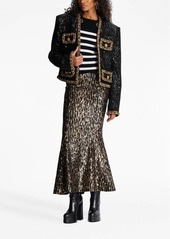 Balmain sequin-detail gored midi skirt