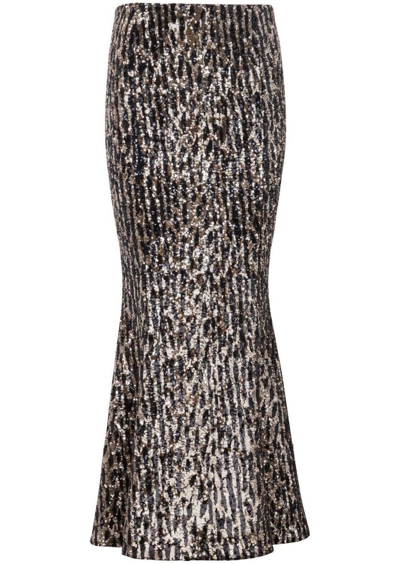 Balmain sequin-detail gored midi skirt