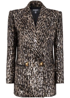 Balmain sequin-embellished double-breasted jacket