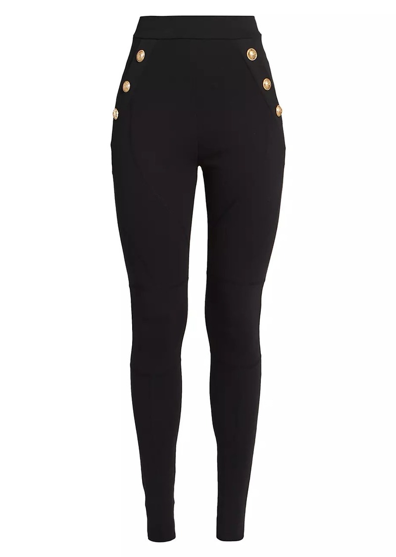 Balmain Side Button Jersey Leggings