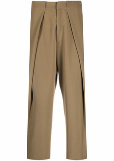 Balmain side folded crepe cropped trousers