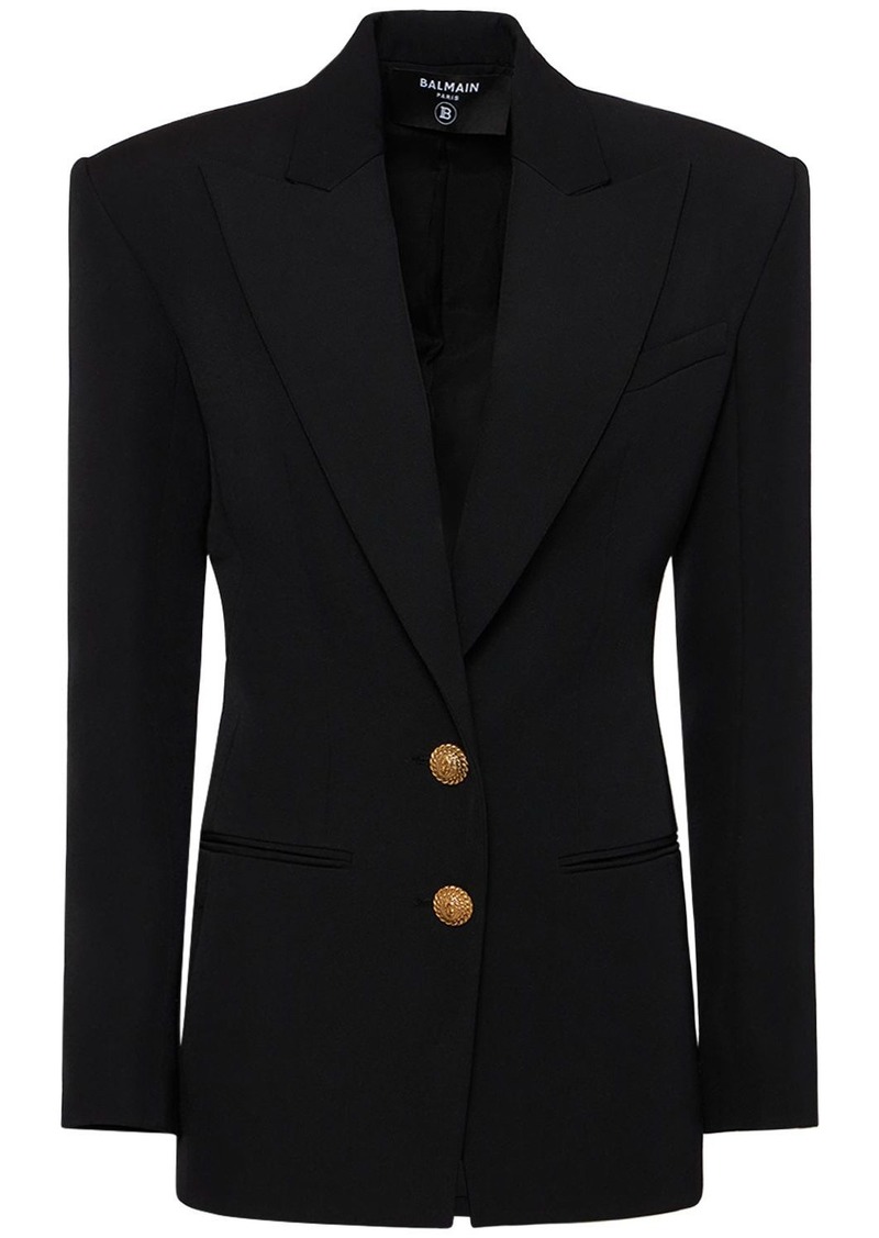 Balmain Single Breast Fitted Wool Jacket