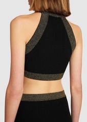 Balmain Sleeveless Viscose Knit Crop Top