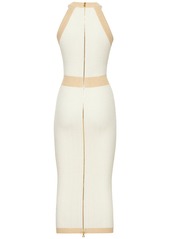 Balmain Sleeveless Viscose Lurex Knit Midi Dress