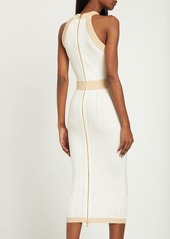 Balmain Sleeveless Viscose Lurex Knit Midi Dress