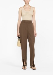 Balmain slit-detail wool trousers