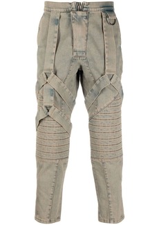 Balmain strap-design slim-fit jeans