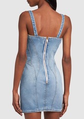 Balmain Stretch Cotton Denim Mini Dress