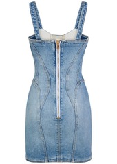 Balmain Stretch Cotton Denim Mini Dress