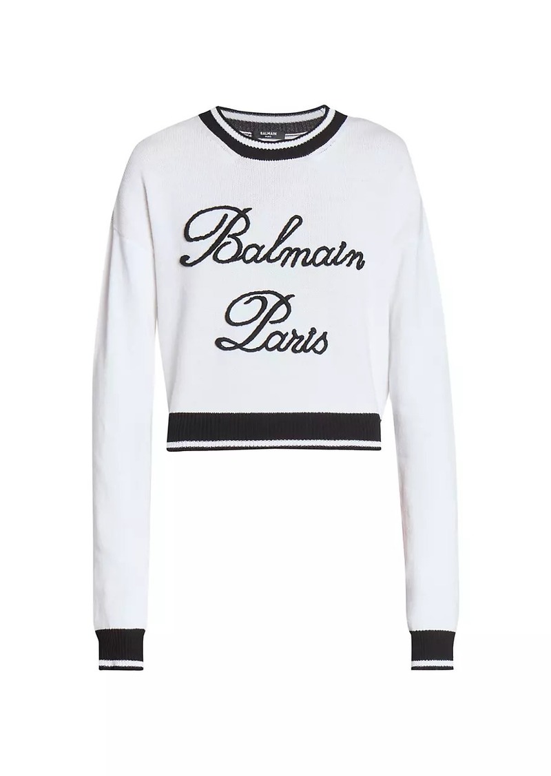 Balmain Stretch-Cotton Signature Sweater