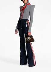 Balmain stripe-detail flared trousers