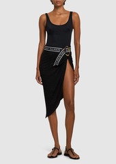 Balmain Striped Jacquard Midi Sarong W/ Belt