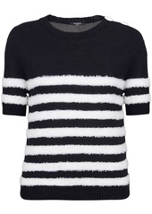 Balmain striped pattern short-sleeve top