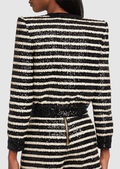 Balmain Striped Sequined Jacket