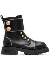 Balmain studded square-toe leather boots