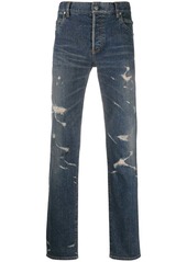 Balmain distressed straight leg jeans