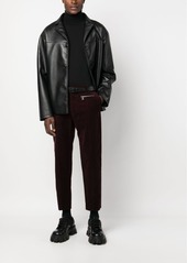 Balmain tapered-leg suede cropped trousers