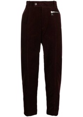 Balmain tapered-leg suede cropped trousers