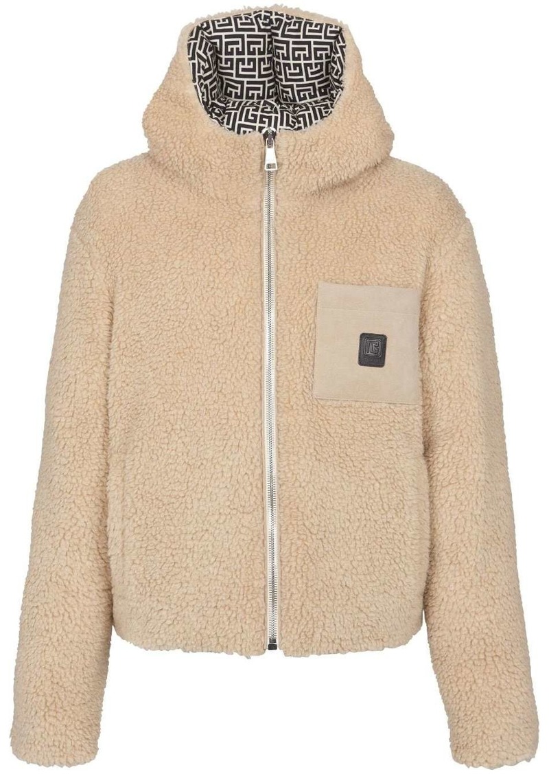 Balmain Teddy monogram-patch jacket