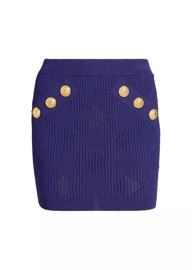 Balmain Textured Knit Miniskirt