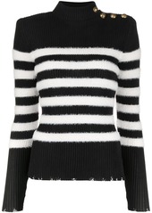 Balmain textured-striped jumper
