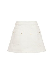 Balmain Trapeze Western Denim Mini Skirt