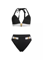 Balmain Two-Tone Triangle Bikini