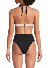 Balmain Two-Tone Triangle Bikini